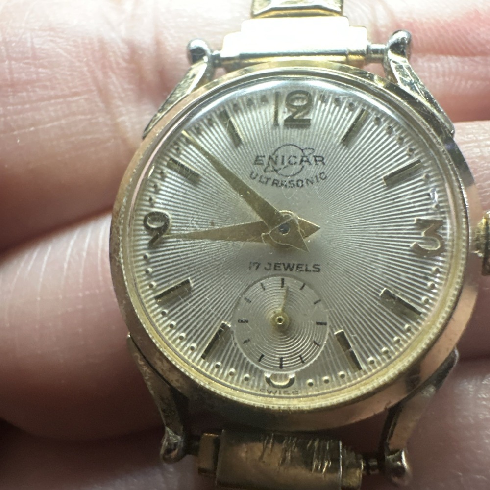 Works ENICAR Ultrasonic DURALUMINUM Swiss 17 Jewels Mechanical Ladies Watch 23mm - Picture 3 of 11